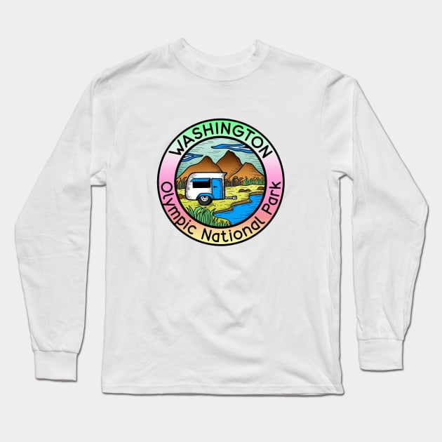 Olympic National Park Washington Camping Camper Long Sleeve T-Shirt by DD2019